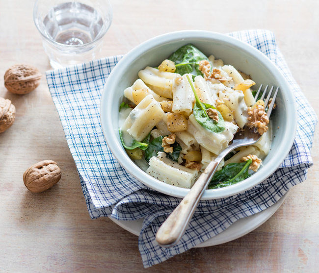 Pâtes au gorgonzola et noix, recette de Laura Zavan