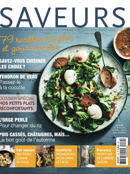 Couverture magazine Saveurs, octobre 2016