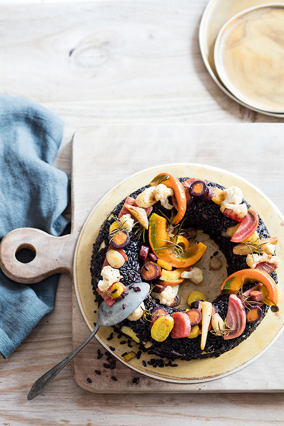 Riz noir aux légumes d'hiver, recette de Laura Zavan