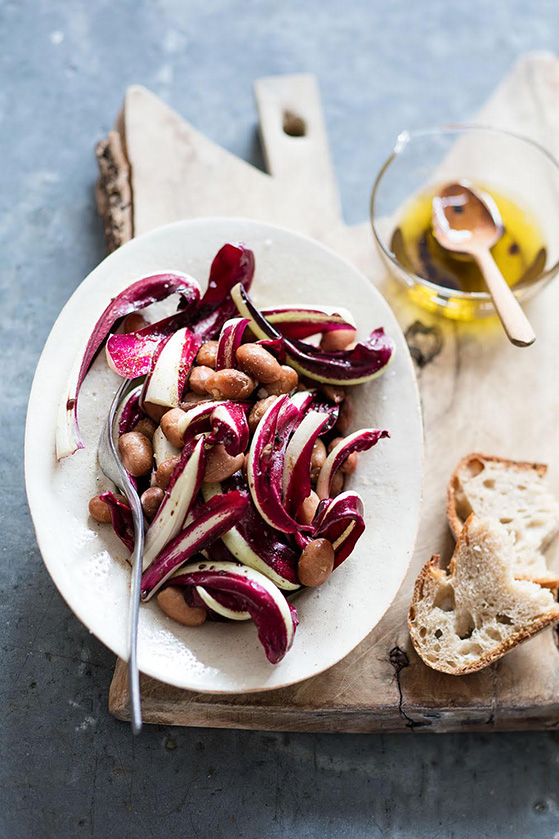 Haricots borlotti et radicchio de Trévise, recette de Laura Zavan