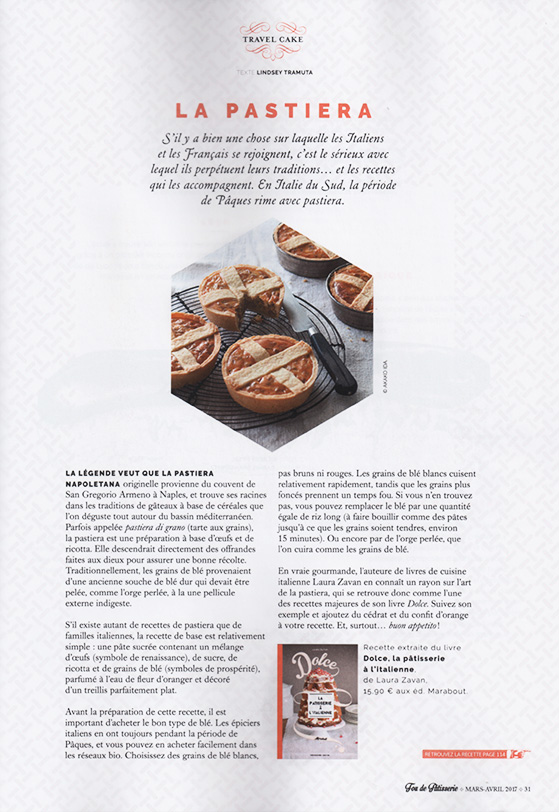 Pastiera dans le magazine Fou de Pâtisserie