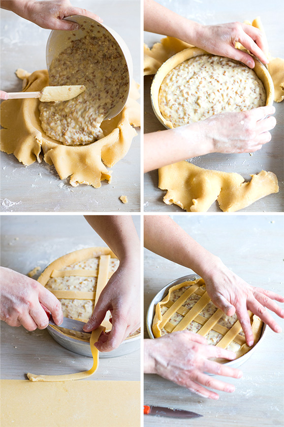 Finition de la pastiera napolitaine, recette de Laura Zavan