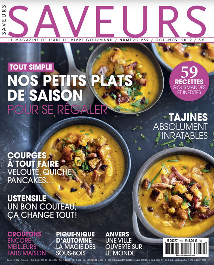 Saveurs magazine d'octobre 2019