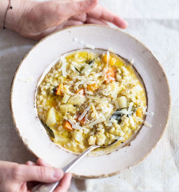 Soupe orzotto, recette de Laura Zavan