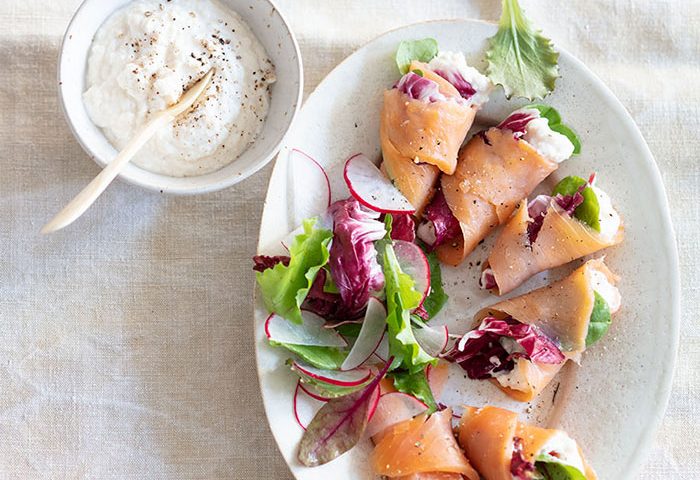 Truite fumée à la ricotta et raifort, recette de Laura Zavan