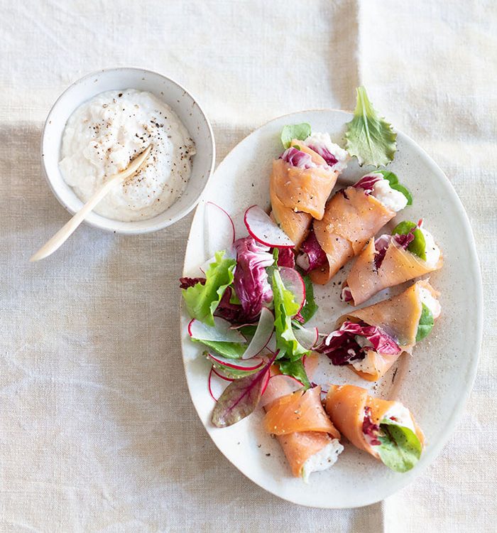 Truite fumée à la ricotta et raifort, recette de Laura Zavan