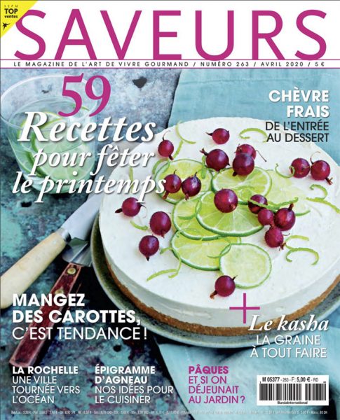 Saveurs magazine, couverture avril 2020