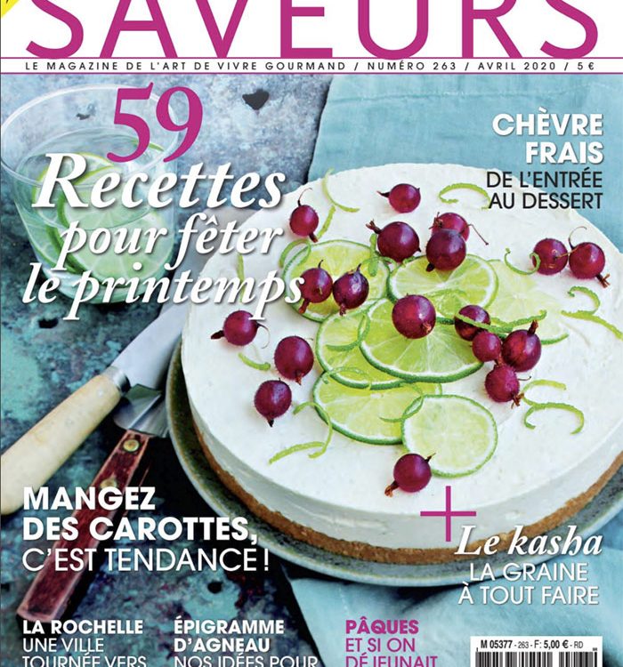 Saveurs magazine, couverture avril 2020