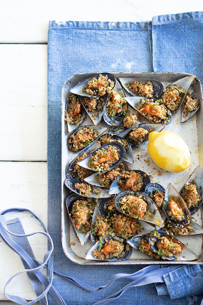 Moules gratinées, recette de Laura Zavan