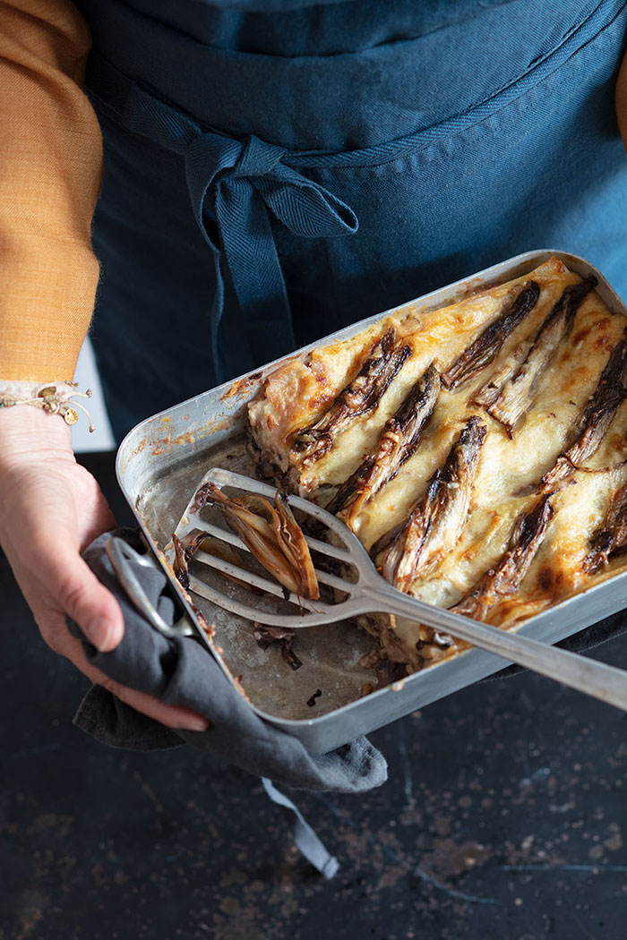 Lasagne à la salade de Trévise tardive, recette de Laura Zavan