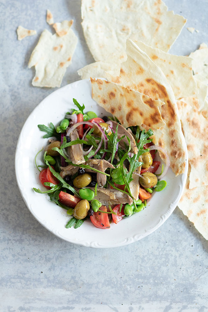 Salade de poule au myrte, recette de Laura Zavan