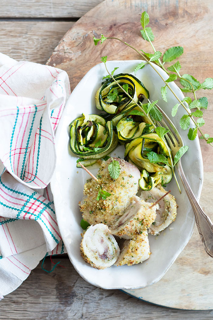 Paupiettes d’espadon & courgettes grillés, recette de Laura Zavan