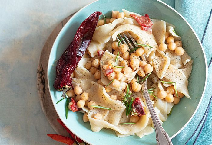 pates et pois chiches, recette de Laura Zavan