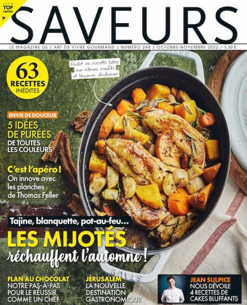 Couverture magazine Saveurs octobre/novembre 2022