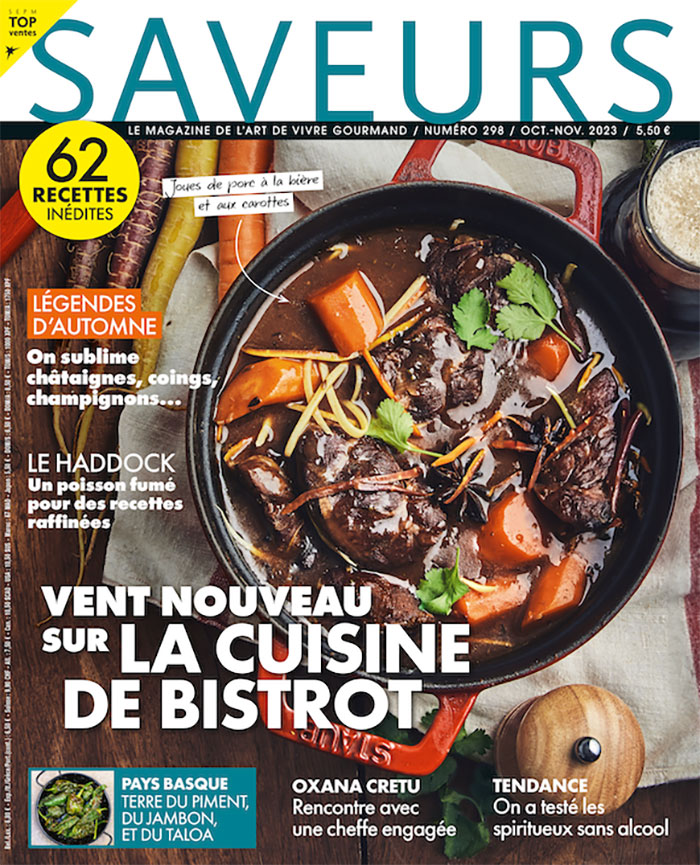 Couverture magazine Saveurs, octobre 2023