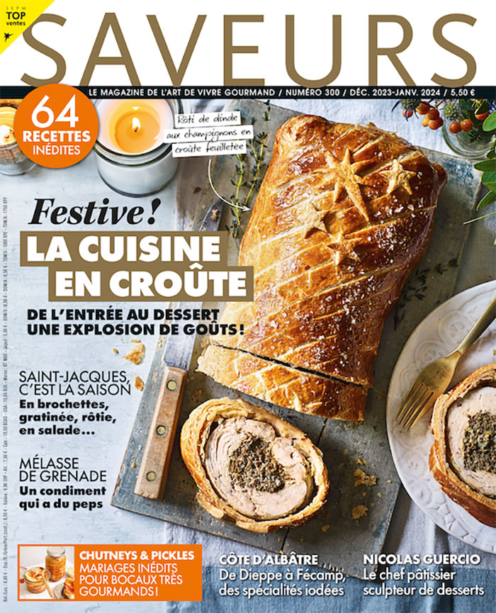 Couverture magazine Saveurs, décembre 2023