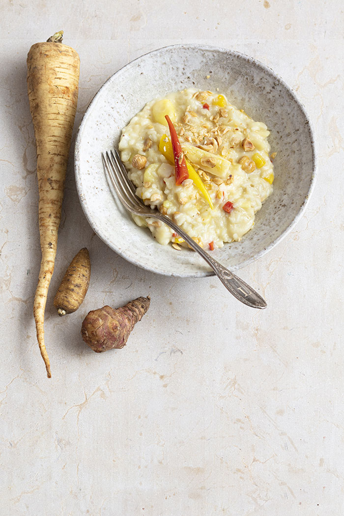 Risotto aux legumes racine, recette de Laura Zavan